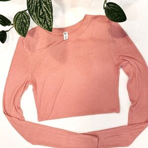 BP Blush Pink Ribbed Long Sleeve Tee
